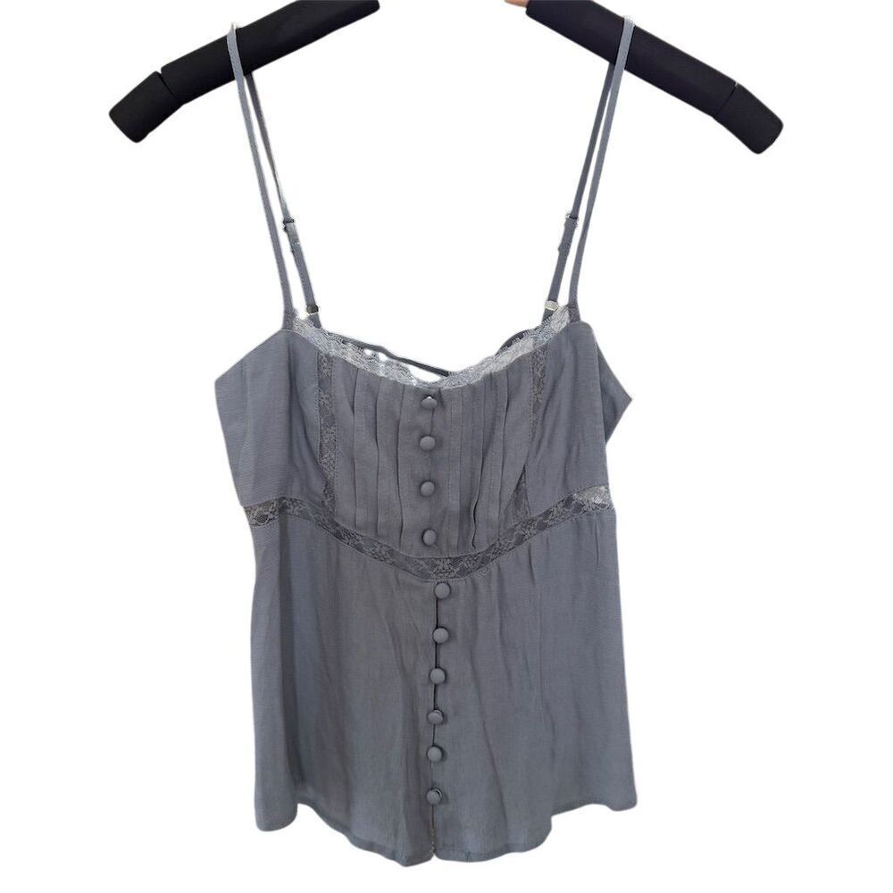 Wild Fable Babydoll Slate Blue Lace Trim Camisole Tank Top Size XXS - Picture 2 of 12